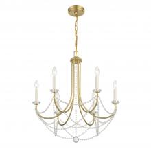 DEL-90806-AG - Delilah 6 Light Aged Brass Chandelier