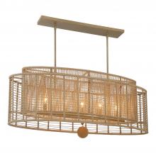  JAY-A5007-BS - Jayna 5 Light Burnished Silver Linear Oval Chandelier