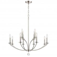  MIL-8012-PN - Mila 12 Light Polished Nickel Chandelier