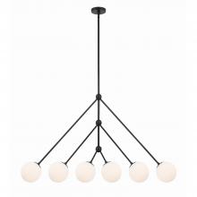  OMN-3006-MK - Omni 6 Light Matte Black Linear Chandelier