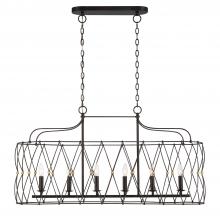  ZUC-A9037-EB-GA - Zucca 6 Light English Bronze + Antique Gold Linear Chandelier