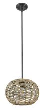  IN20005BK - Coastal 15 in. 1-Light Natural Seagrass Pendant