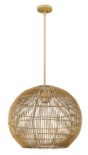  IN20006WK - Coastal 19.25 in. Camel Rattan 1-Light Pendant