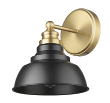  IN40026BK - Bishop 8 in. Matte Black and Brass 1-Light Sconce