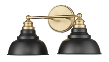  IN40027BK - Bishop 18 in. Matte Black and Brass 2-Light Vanity
