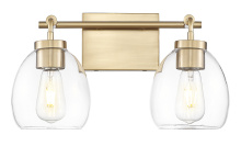  IN40061BR - Dawes 16 in. Brass 2-Light Vanity With Clear Glass Globes