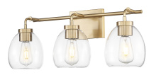  IN40062BR - Dawes 24 in. Brass 3-Light Vanity With Clear Glass Globes
