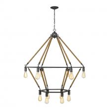  IN10056AGY - Holden 12-Light Antique Gray Wagon Wheel Chandelier