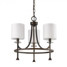  IN11041ORB - Kara Indoor 3-Light Chandelier W/Shades & Crystal Bobeches In Oil Rubbed Bronze
