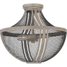  HLE1715DGW - Hallie 2-Light Distressed Grey Wood Semi-Flush Mount Light