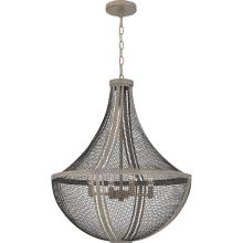  HLE2822DGW - Hallie 4-Light Distressed Grey Wood Pendant Light