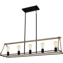  OKP542MBK - Oak Park 5-Light Matte Black Linear Chandelier
