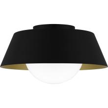  QFL6182MBK - Damascus 1-Light Matte Black Flush Mount Light