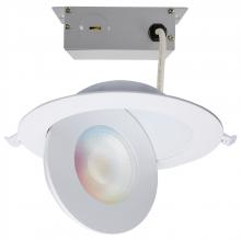  S11295R1 - Starfish; 15 Watt LED Gimbal Downlight; 6 Inch; 2700K-5000K RGB Tunable White; Remote Driver; White