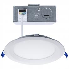  S11872R1 - 13 Watt LED Direct Wire Downlight; Slimfit; Smooth Baffle; 6 Inch; CCT Selectable; Round; Remote