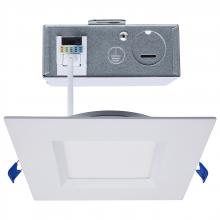 S11873R1 - 12 Watt LED Direct Wire Downlight; Slimfit; Smooth Baffle; 6 Inch; CCT Selectable; Square; Remote