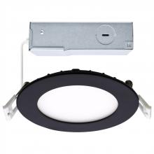  S11874R1 - 10 Watt LED Direct Wire Downlight; 4-Inch; CCT Selectable; Round; Remote Driver; Black Finish
