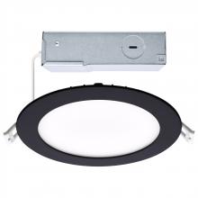  S11875R1 - 12 Watt LED Direct Wire Downlight; 6-Inch; CCT Selectable; Round; Remote Driver; Black Finish