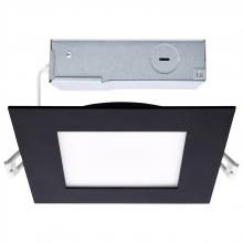  S11877R1 - 12 Watt LED Direct Wire Downlight; 6-Inch; CCT Selectable; Square; Remote Driver; Black Finish