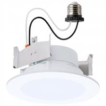 S11890 - 8 Watt; 4 Inch LED Downlight Retrofit; 27K/30K/35K/40K/50K CCT Selectable; Flat Wafer; Round; Matte