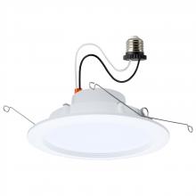  S11897 - 9/11/13 Watt LED Downlight Retrofit; 27K/30K/35K/40K/50K CCT; 6 Inch; Regressed Wafer; Round; Matte