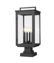  5019PHBS-SQPM-BK - 4 Light Outdoor Pier Mounted Fixture