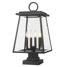  521PHBS-SQPM-BK - 4 Light Outdoor Pier Mounted Fixture