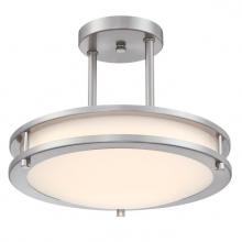  6136600 - 12 in. 15W LED Semi-Flush with Color Temperature Selection Brushed Nickel Finish