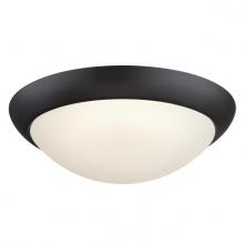  6137500 - 11 in. 14W LED Flush with Color Temperature Selection Black-Bronze Finish Frosted Glass Shade