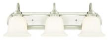  6301500 - 3 Light Wall Fixture Brushed Nickel Finish White Opal Glass