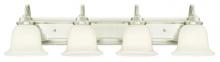  6301900 - 4 Light Wall Fixture Brushed Nickel Finish White Opal Glass