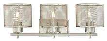  6327600 - 3 Light Wall Fixture Brushed Nickel Finish Mesh Shades