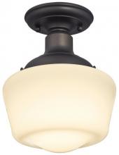  6342200 - 7 in. 1 Light Semi-Flush Oil Rubbed Bronze Finish White Opal Glass