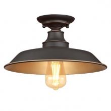  6370300 - 12 in. 1 Light Semi-Flush Oil Rubbed Bronze Finish with Highlights