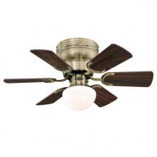  7231700 - 30 in. Antique Brass Finish Reversible Blades (Walnut/Oak) Opal Mushroom Glass
