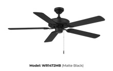  WR1472MB - Dalton Matte Black  52" Ceiling Fan