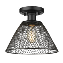  0304-SF BLK - Yep by Golden Lighting Carver 1-light Semi-Flush Mount in Matte Black
