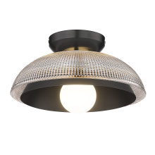  0309-FM BLK-RPG - Golden Lighting Crawford 1-light Flush Mount in Matte Black