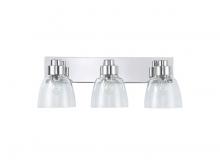  0314-BA3 CH-CLR - Keating 1 Light Wall Sconce in Antique Black Iron with Hammered Water Glass Shade