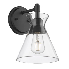  0511-1W BLK-CLR - Golden Lighting Malta 1-light Wall Sconce in Matte Black