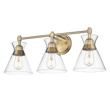  0511-BA3 BCB-CLR - Golden Lighting Malta 3-light Vanity in Brushed Champagne Brass