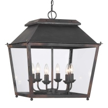  0804-6P ABI - Golden Lighting Abingdon 6-light Pendant in Antique Black Iron