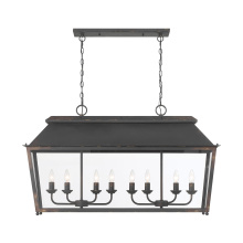  0804-LP ABI - Golden Lighting Abingdon 8-light Island Light in Antique Black Iron