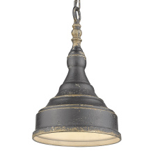  0806-S ABI - Golden Lighting Keating 1-light Pendant in Antique Black Iron and Antique Black Iron shade