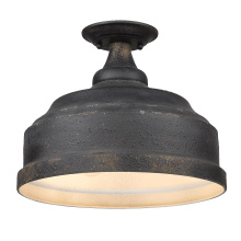  0806-SF ABI - Golden Lighting Keating 3-light Semi-Flush Mount in Antique Black Iron