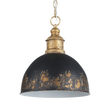  0809-M VG-WBI - Golden Lighting Alison 1-light Pendant in Vintage Gold and Weathered Black Iron shade