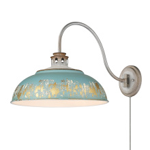 0865-A1W AGV-TEAL - Golden Lighting Kinsley 1-light Swing Arm Wall Lamp in Antique Teal shade