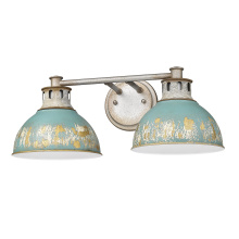  0865-BA2 AGV-TEAL - Golden Lighting Kinsley 2-light Vanity in Antique Teal shade