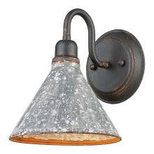 0877-1W ABI-GV - Wry Lighting Jasper 1-light Wall Sconce in Antique Black Iron