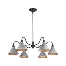  0877-6 ABI-GV - Wry Lighting Jasper 6-light Chandelier in Antique Black Iron